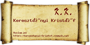 Keresztényi Kristóf névjegykártya