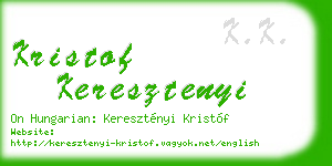 kristof keresztenyi business card