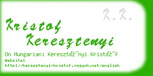 kristof keresztenyi business card